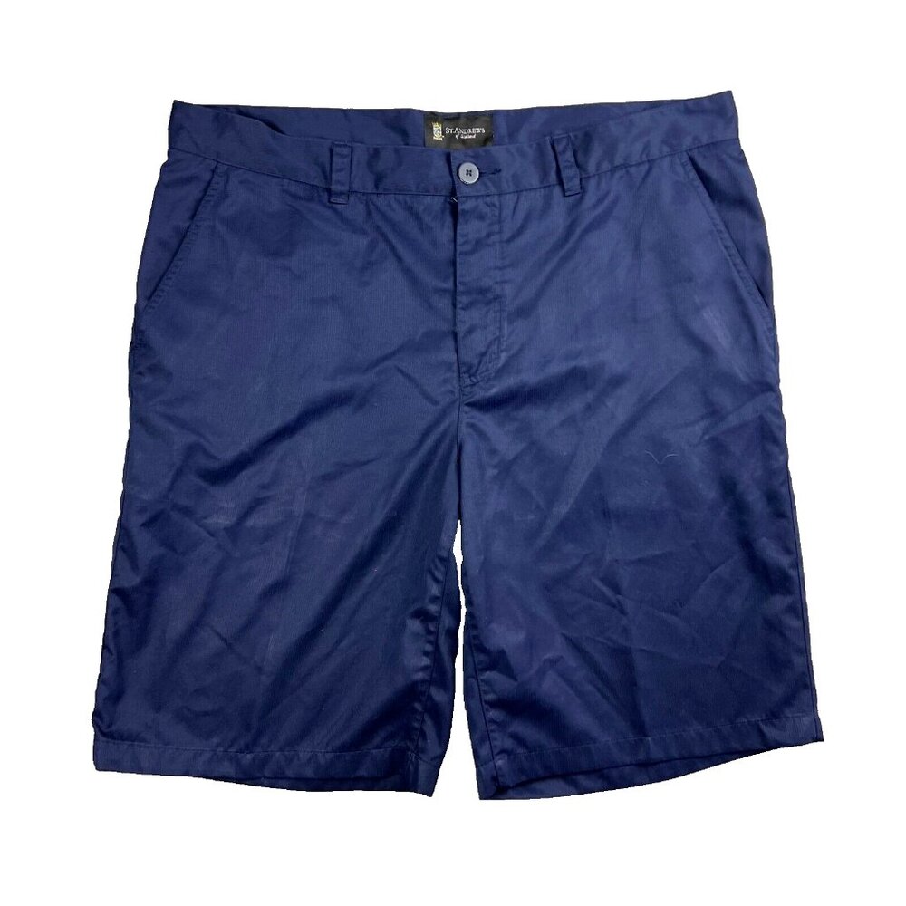 St. Andrews of Scotland Navy Blue Golf Shorts Men's Size 38 10 Inch Inseam